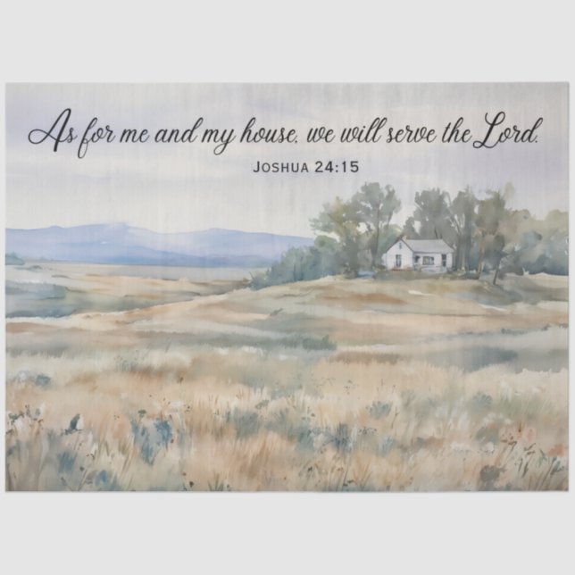 Papel De Seda Tissue Paper - Joshua 24:15 - A House on a Prairie (Frente )