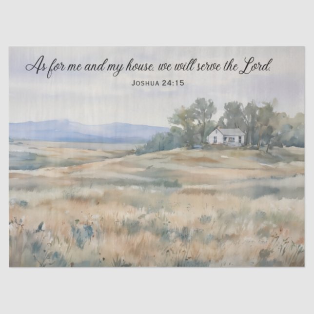 Papel De Seda Tissue Paper - Joshua 24:15 - A House on a Prairie (Frente )
