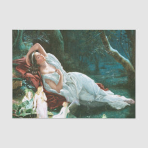Papel De Seda Titania Dormindo Na Arte Fada À Lua