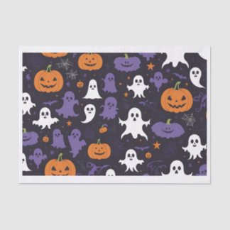 Papel De Seda Título: Fantasmas Spooky, Pumpkins, & Skulls Hallo