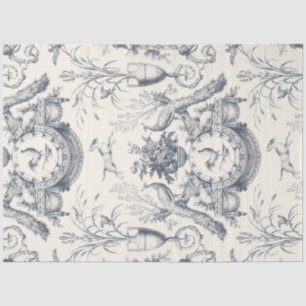 Papel De Seda Toalete Francês Vintage Pavão e Fazenda Country Az