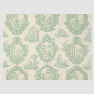 Papel De Seda Toalete Verde Menta Vintage Casais e Cena de Jardi