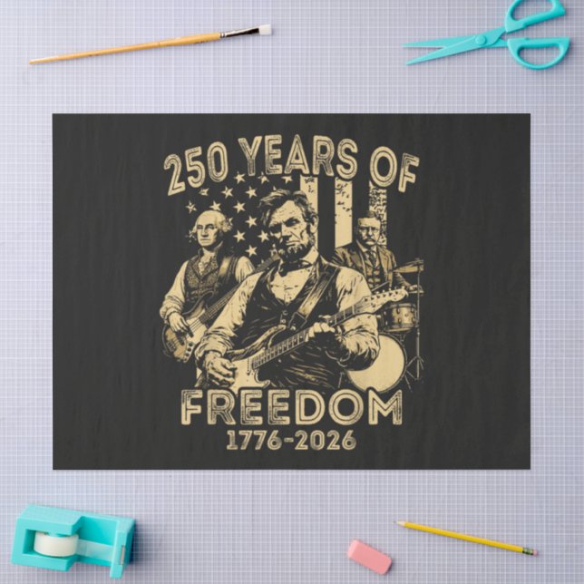 Papel De Seda Tocar violão 4 de julho 250º aniversário (Arte )