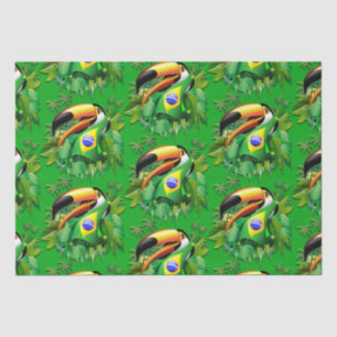 Papel De Seda Toco Toucan com bandeira do Brasil