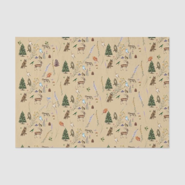 Papel De Seda Todas As Ocasiões Animais Da Floresta (Frente )