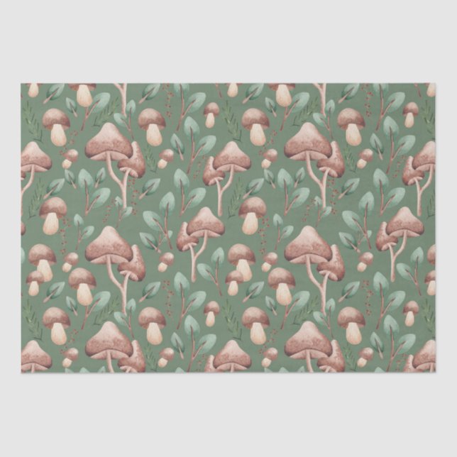 Papel De Seda Todos os Cogumelos Florestais Eucalyptus Ocasionad (Frente )