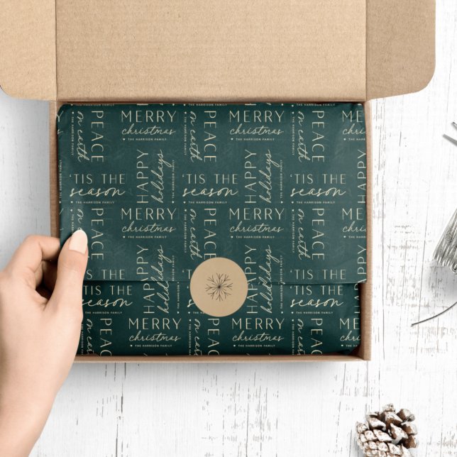 Papel De Seda Todos os Desejos de Férias Personalizados (Criador carregado)