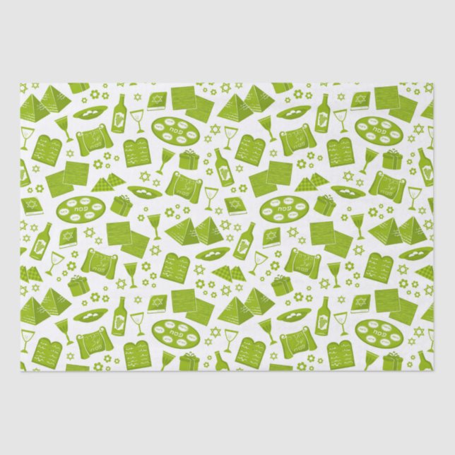 Papel De Seda Todos Os Símbolos Para A Passagem Em Verde (Frente )