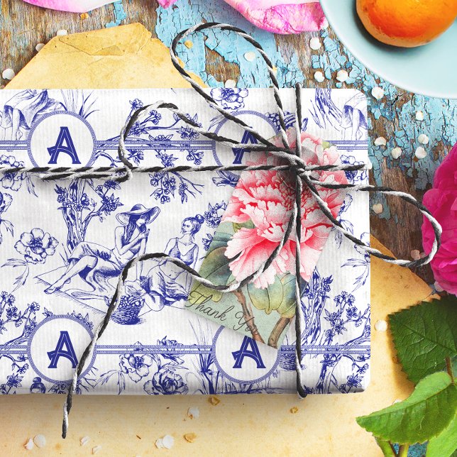 Papel De Seda Toile Azul e Branco (Criador carregado)