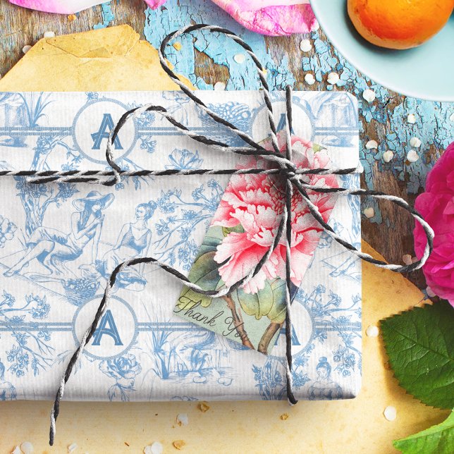 Papel De Seda Toile Azul e Branco (Criador carregado)