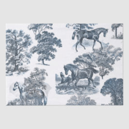 Papel De Seda Toile Clássica Rustic Blue Horses