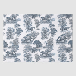 Papel De Seda Toile Clássica Rustic Blue Horses
