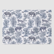 Toile de Animais da Floresta Azul Russa Clássica E