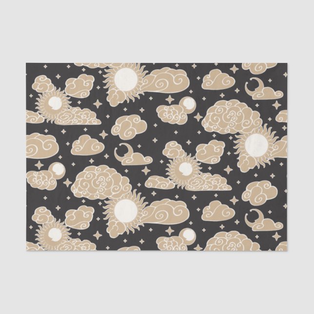 Papel De Seda Toile de Gravura Celestial (Coroa Solar) (Frente )