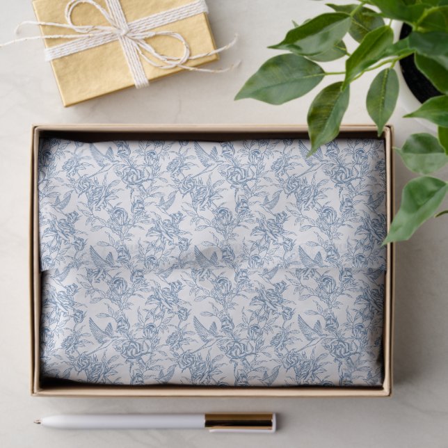 Papel De Seda Toile de Jouy Azul Francesa (Presente)