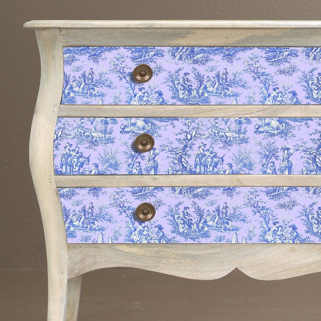 Papel De Seda Tóile de jouy floral azul-roxa (Criador carregado)