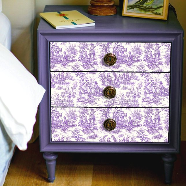 Papel De Seda Tóile de jouy floral roxa (Criador carregado)