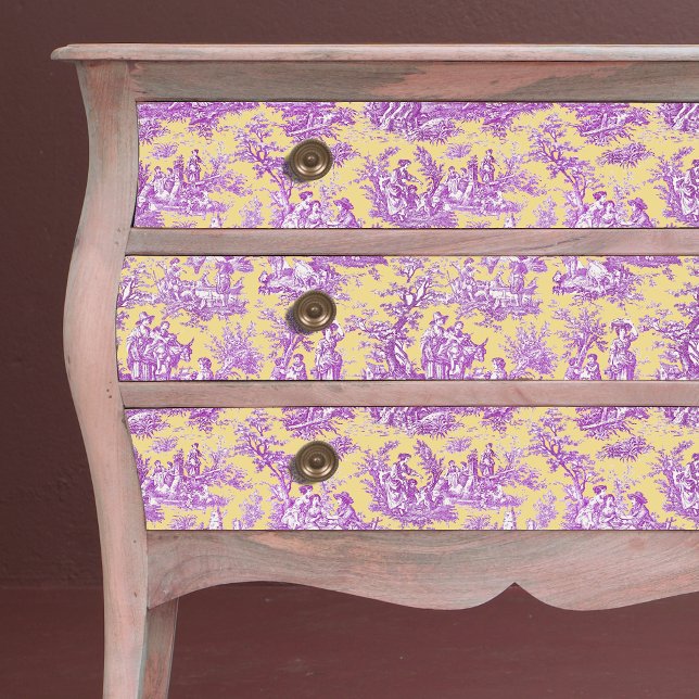 Papel De Seda Tóile de jouy floral roxo (Criador carregado)