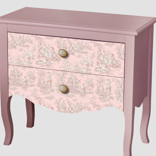 Papel De Seda Tóile de ouro rosa floral de vinheta de jouy (Criador carregado)