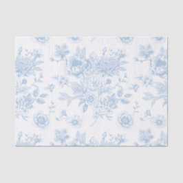 Papel De Seda Toile Floral Azul