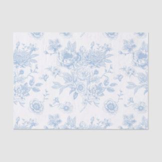Papel De Seda Toile Floral Azul
