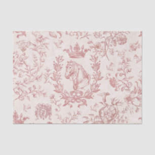 Papel De Seda Toile Floral Vermelho Equestre Clássico Elegante F