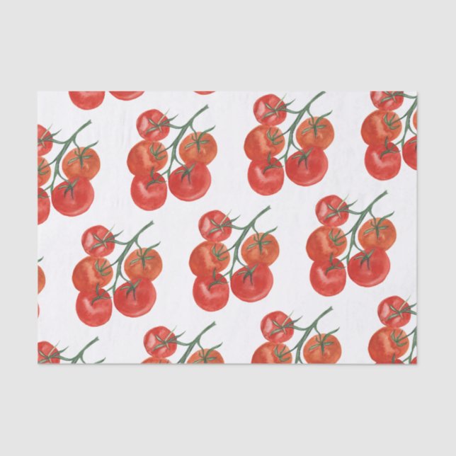 Papel De Seda Tomates Watercolor White Gift (Frente )