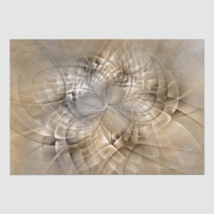 Papel De Seda Tons da Terra Textura de Arte Fractal Moderna Abst