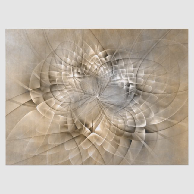 Papel De Seda Tons da Terra Textura de Arte Fractal Moderna Abst (Frente )
