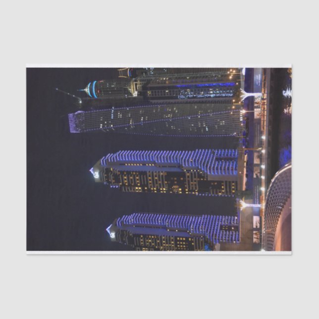 Papel De Seda Torre de Dubai Cayan à noite (Frente )