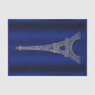Papel De Seda Torre Eiffel Azul Royal Prata Casamento Glamour Pa
