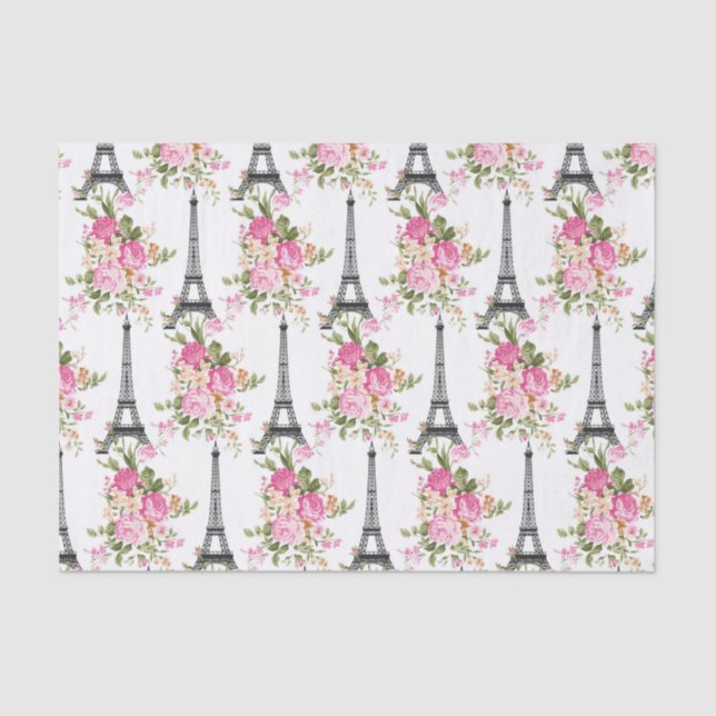 Papel De Seda Torre Eiffel floral (Frente )