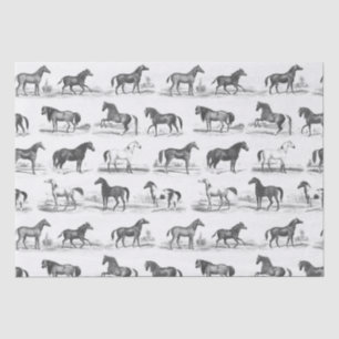 Papel De Seda Torre Elegante De Raça Rústica De Cavalos Da Vinta