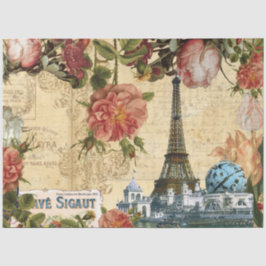 Papel De Seda Torre Floral Francesa Eiffel Torre Ephemera Decoup
