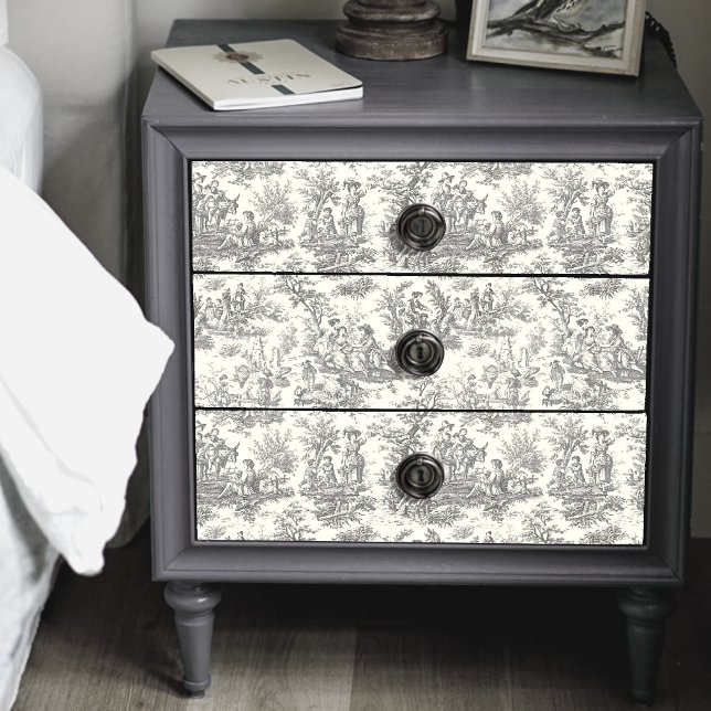 Papel De Seda Torre preto floral de jouy (Criador carregado)