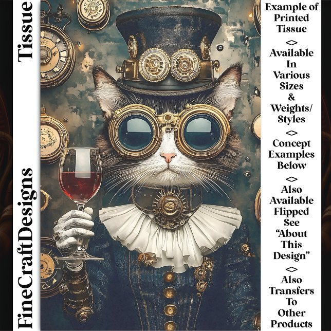 Papel De Seda Tostão de Rainha de Gato Chic, Vinho Vermelho, Des (Criador carregado)