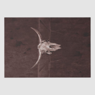 Papel De Seda Touro Crânio Oeste Cowboy Brown Russo