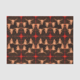 Papel De Seda Touro Crânio Oeste Cria Vermelho Vermelho