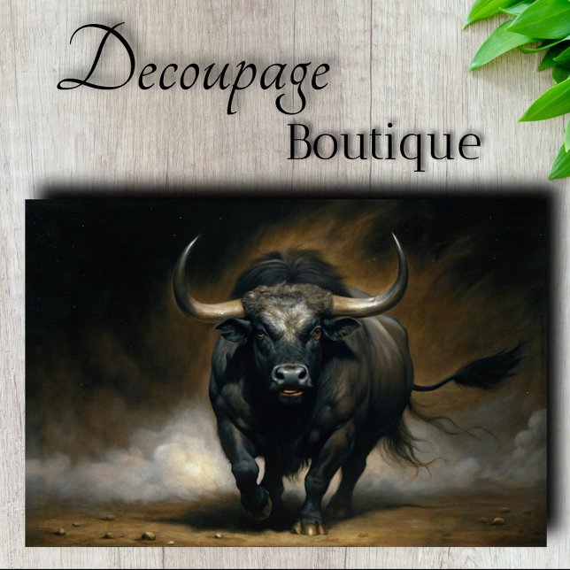 Papel De Seda Touro de Wall Street Decoupage (Charging Bull Decoupage Tissue Paper)