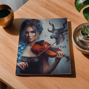 Papel De Seda Touro Músico do Zodíaco Violino Decoupage