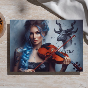 Papel De Seda Touro Músico do Zodíaco Violino Decoupage