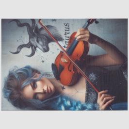 Papel De Seda Touro Zodíaco: Violino Musical Violino Decoupage