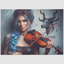Touro Zodíaco: Violino Musical Violino Decoupage