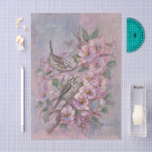 Papel De Seda Toutinegra-americana (Arte )
