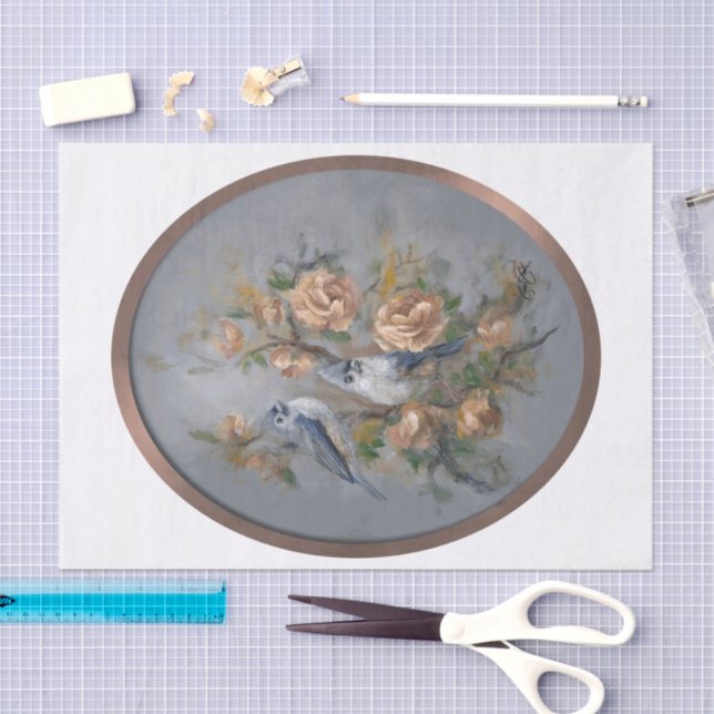 Papel De Seda Toutinegra-de-poupa (Arte )