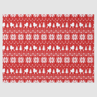 Papel De Seda Toy Poodle Silhouettes Padrão de Natal