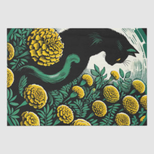 Papel De Seda Trabalho de arte de Gatos Negros de Arte Negra