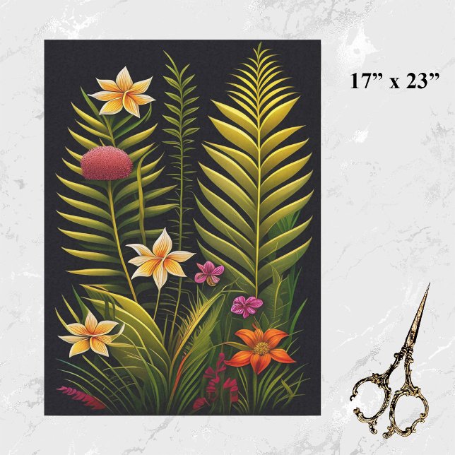 Papel De Seda Trabalho de arte verde tropical grande (Criador carregado)