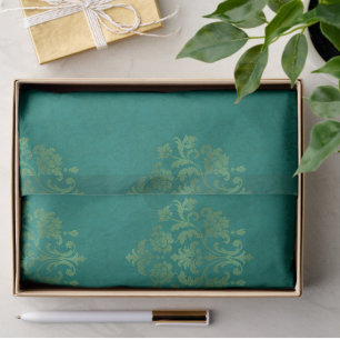 Papel De Seda Trabalho de Decoupage Presente Damasco Dourado Tea