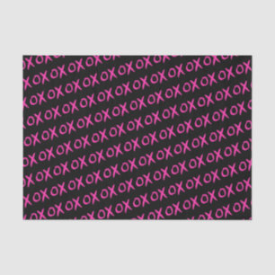 Papel De Seda Traços pretos cor-de-rosa no Dia XOXO da Galentina